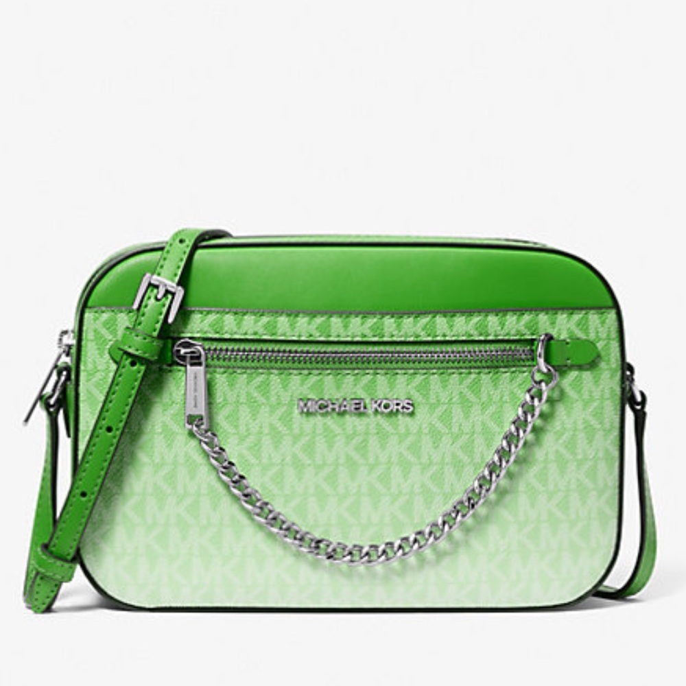 Michael Kors Jet Set Large Ombré Signature Logo Crossbody Body
Jungle Green 
NWT - Picture 4 of 16